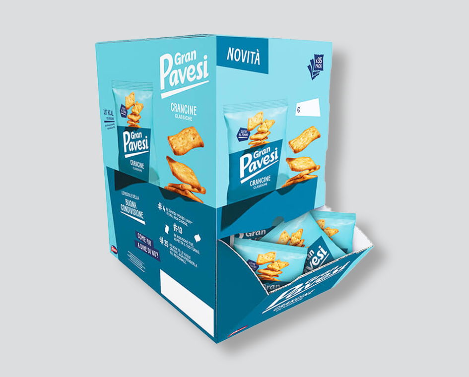 crancine classiche Gran Pavesi
snack salato monoporzione
sfoglie croccanti da forno
snack confezionato italiano
snack croccante Gran Pavesi
crancine da banco vendita
snack da bar confezionato
aperitivo veloce croccante
espositori snack per negozi
snack salato per horeca
confezione 35 pezzi Gran Pavesi
prodotto da forno salato
snack per pausa pranzo
crancine per rivenditori
snack per distributori automatici
crancine
Gran Pavesi
snack salato
sfoglie croccanti
monoporzione
expo da banco
confezione snack