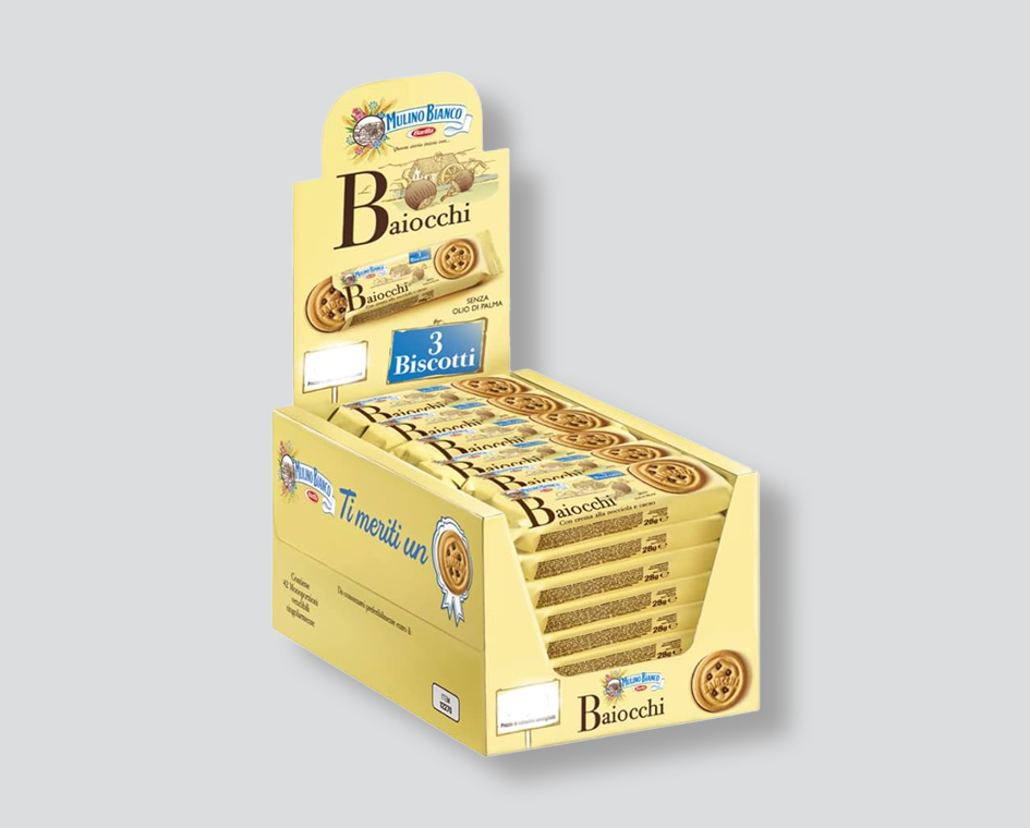 expo baiocchi mulino bianco
baiocchi mulino bianco 42 pezzi
biscotti baiocchi monoporzione
biscotti mulino bianco crema nocciola
snack dolce mulino bianco
biscotti farciti baiocchi
espositori biscotti mulino bianco
biscotti con crema cacao e nocciola
baiocchi confezione vending
mulino bianco expo biscotti