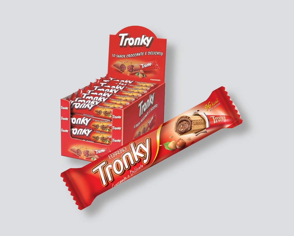 tronky ferrero expo
tronky 48 pezzi
tronky espositore
snack tronky ferrero
tronky cioccolato nocciola
espositore dolci ferrero
ferrero tronky snack
tronky barretta cremosa
tronky confezione grande
cialda croccante ferrero
