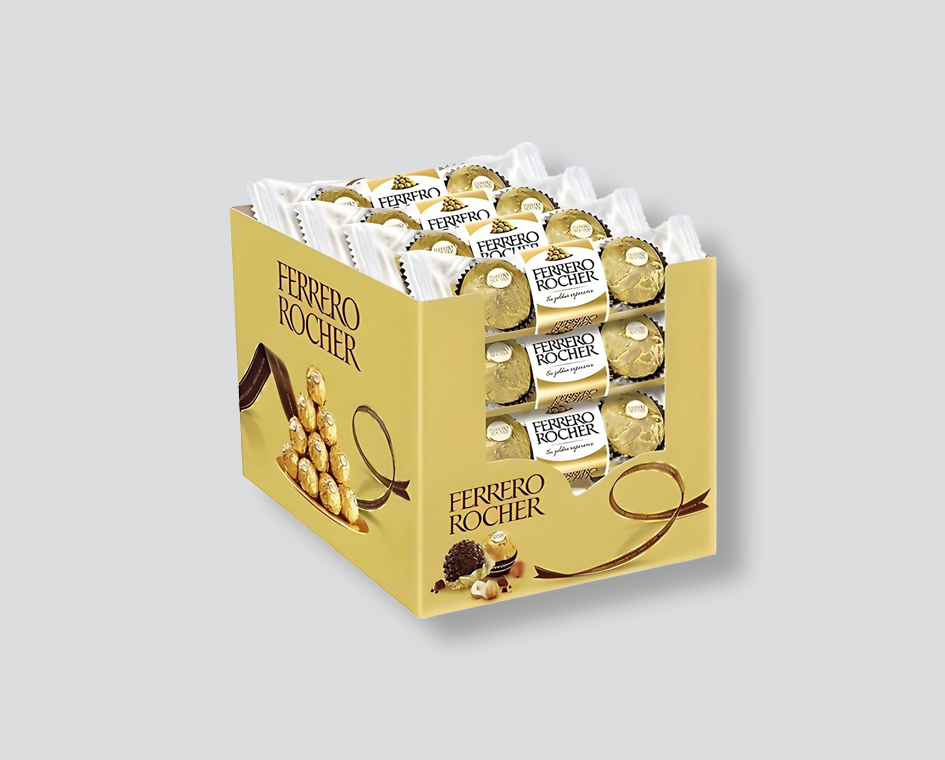 Ferrero Rocher
praline cioccolato
nocciole intere
confezione regalo
cioccolatini dorati
T3 16 pezzi
dolci eleganti
pralina croccante