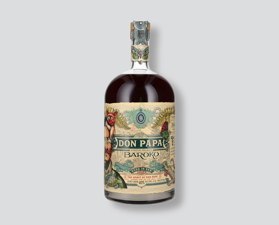 don papa baroko
don papa 4.5l
rum filippino
bottiglia gigante rum
don papa baroko large format
rum premium
maxi bottle rum