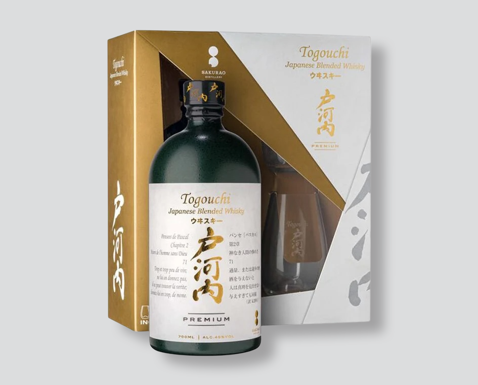 togouchi blended premium box
whisky giapponese premium
whisky con bicchieri
japanese whisky gift set
togouchi whisky
confezione regalo whisky
bottiglia whisky elegante