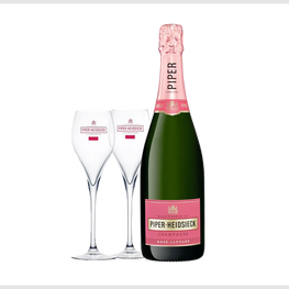 Champagne Piper Heidsieck Rosè Sauvage + 2 bicchieri Piper Heidsieck